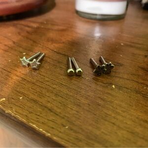 Three pairs of my American girl doll silver earrings